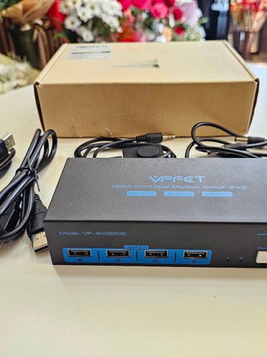 CMSTEDCD SW220S HDMI KVM Switch 2 компютъра 2 монитора 4K 60Hz USB 2.0