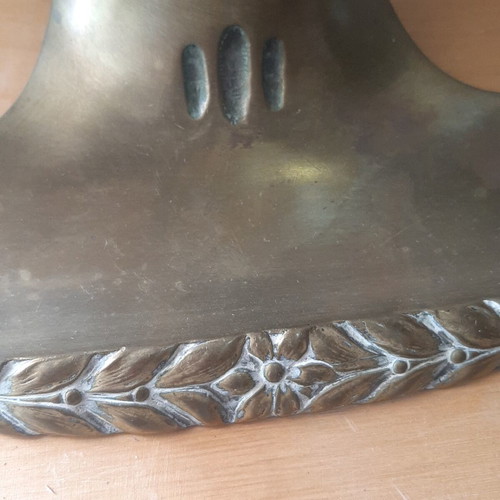 Brass carved inkwell used, Arts and Crafts Art Nouveau style