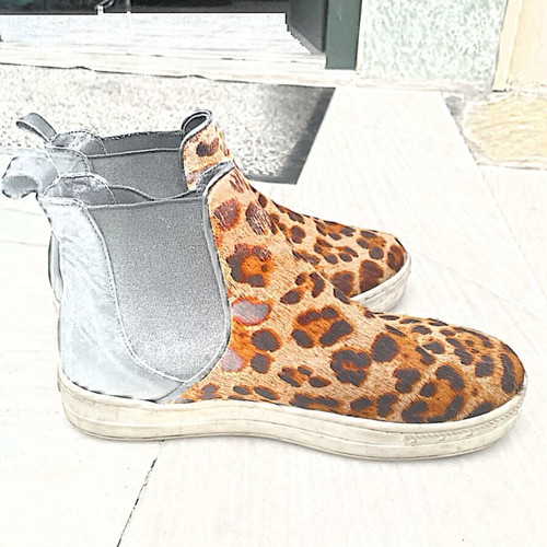 Sagiakos leather ankle boots used, multicolor, size 37