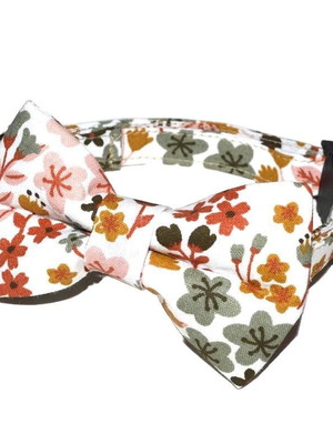 Cat safety collar with floral bow tie new