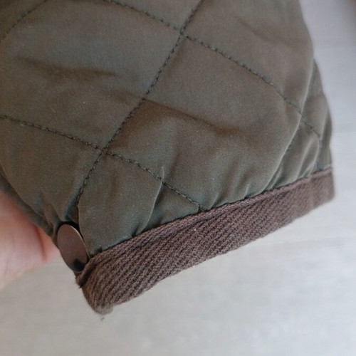Zara quilted outerwear used, khaki mid-length coat with detachable hood