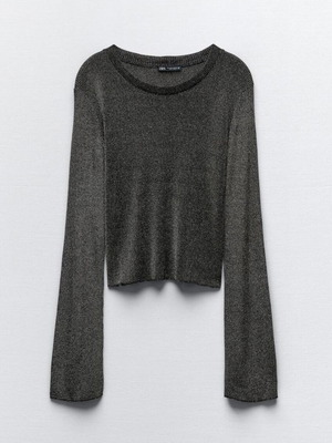 Set rib with gold thread Zara like new