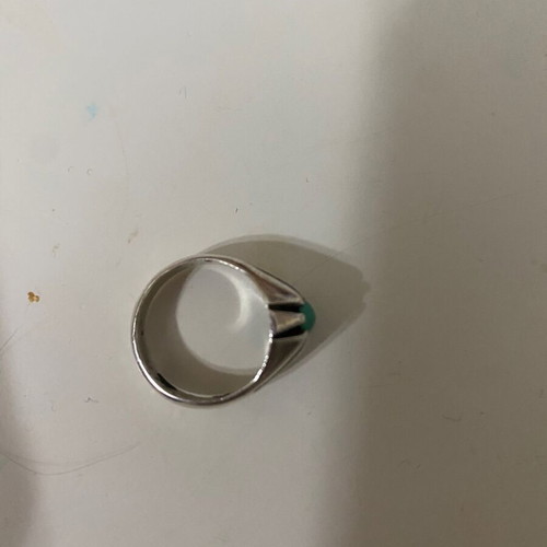 Vintage silver ring with turquoise stone used, size 6