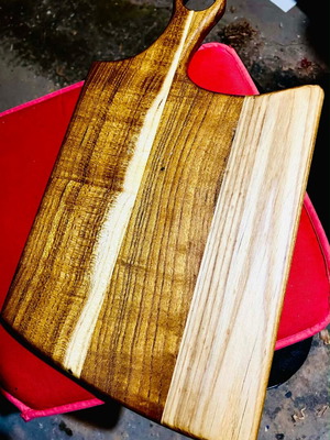 Cutting board new, solid handmade intact wood