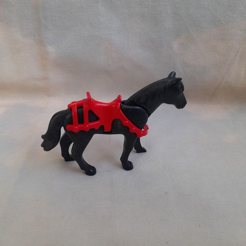 Playmobil horse with red saddle used