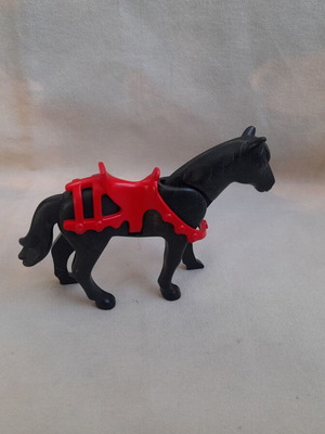 Playmobil horse with red saddle used