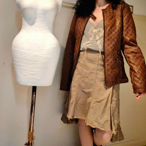 Sisley asymmetrical skirt beige like new