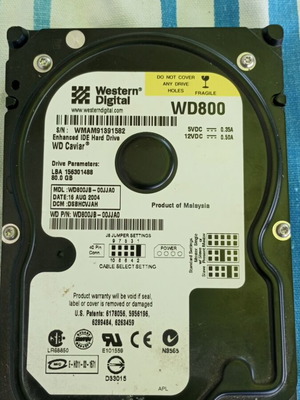 Δίσκος 80GB WD800JB-00JJA0 μεταχειρισμένος