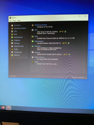 HP EliteDesk G1 desktop σαν καινούργιο, i5-4570, 8GB RAM, 220GB SSD