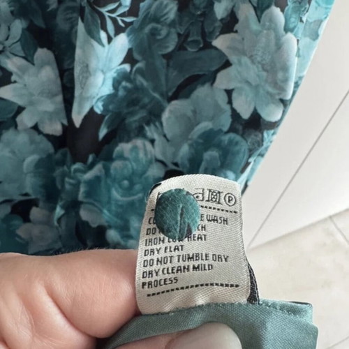 Vassia Kostara Floral Mini Dress New M/L, Black and Turquoise