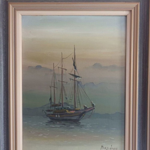 Vagiannis painting used, 55x45 cm wooden frame
