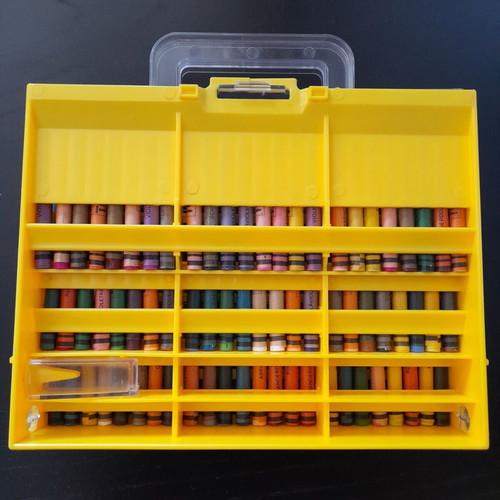 Crayon case with 72 crayons used, vintage collectible