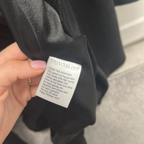 Princess Cut handmade coat like new, worn twice, size Small, black and gray