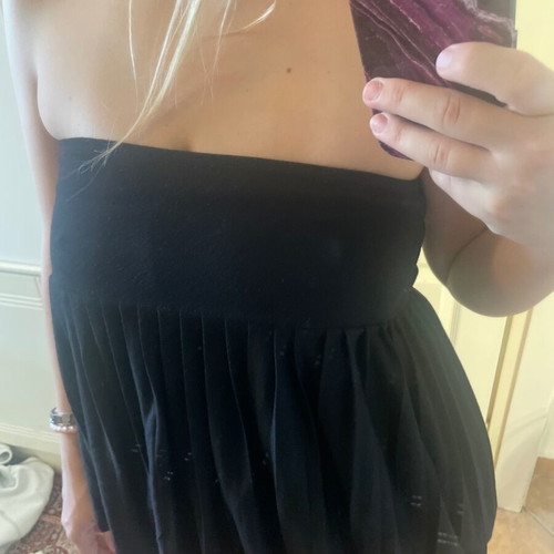 Black strapless balloon blouse like new