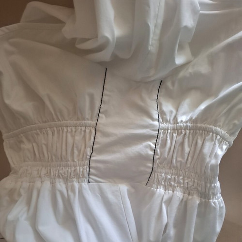 Proenza Schouler White Label white midi dress with puff sleeves