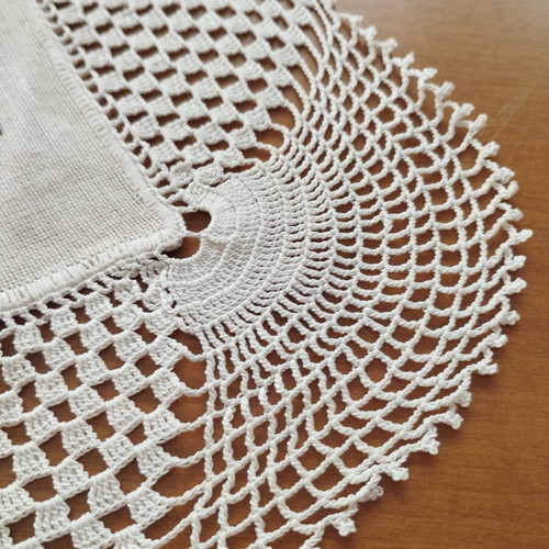 Vintage handmade crochet and embroidered 3-piece bedroom set