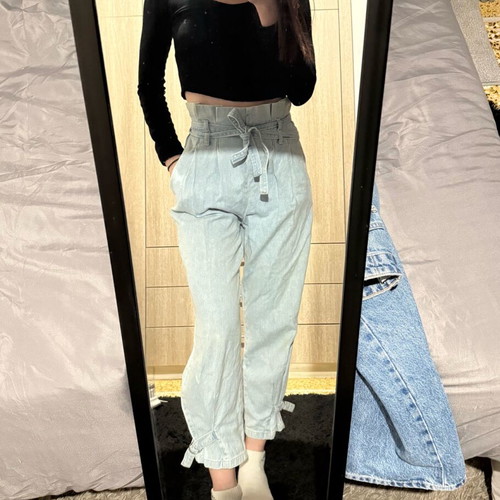 Bershka balloon jeans like new, size S, blue turquoise