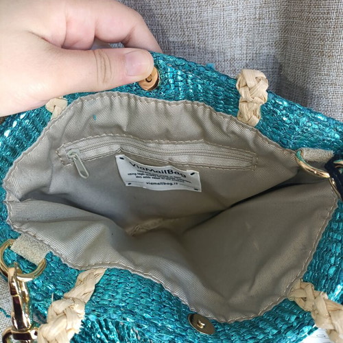 ViaMailBag Kos Glitter crossbody bag new, luxury Italian raffia