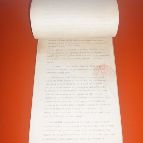 Power of Attorney document used from English insurance company for Greek contracts 1926