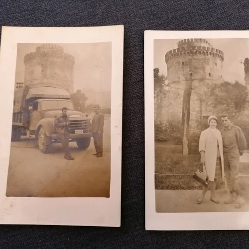 Photographs used with White Tower of Thessaloniki background, set of 2