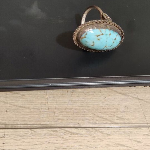 Silver 935 ring with turquoise stone size 55 new
