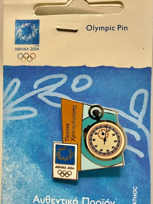 Athens 2004 Olympic Pin Mint Condition Stopwatch Design