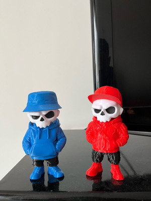 Red x Blue Skull Street Duo new 3D printed figures