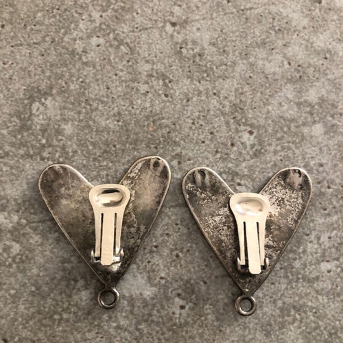 Vintage clip earrings used, silver