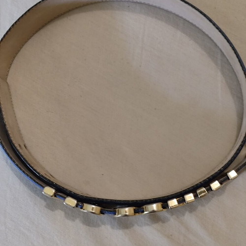 Moschino Redwall leather navy belt like new, size S 75
