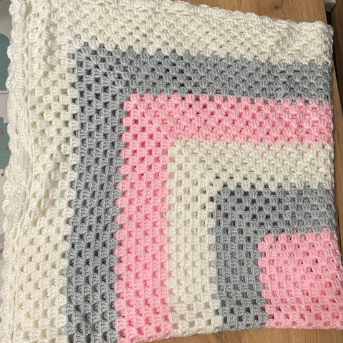 Handmade baby blanket new with natural materials 100 x 95 cm