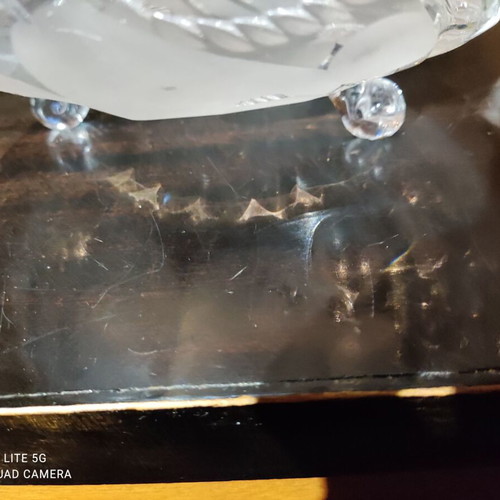 Carved crystal fruit bowl new