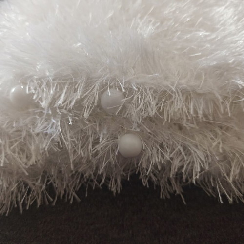 White scarf like new with silver sparkles and decorative beads