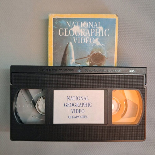 National Geographic VHS Sharks documentary dubbed like new