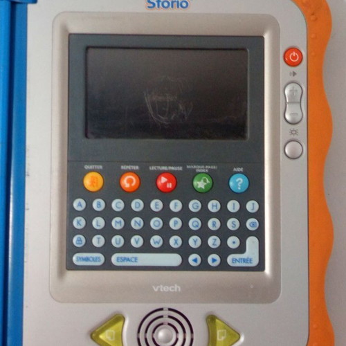 VTech Storio portable console used with Rufus game