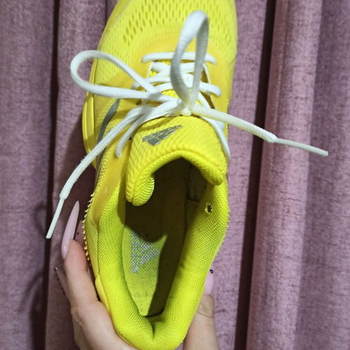 Adidas athletic shoes used, size 38 2/3, neon yellow