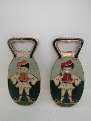 Vintage brass bottle openers with tsolias figures, handmade