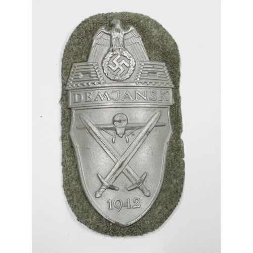 1943 German Demjansk Campaign Shield used