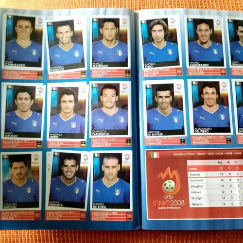 Panini Euro 2008 sticker album used, 413 of 530 stickers