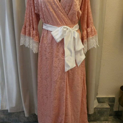 Bibibo pink salmon lace dress like new, size L/40/12