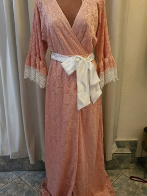 Bibibo pink salmon lace dress like new, size L/40/12