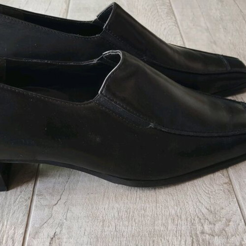 Paul Green leather black shoes new, size 37.5
