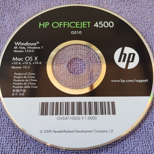 HP OfficeJet 4500 drivers & utilities CD-ROM like new
