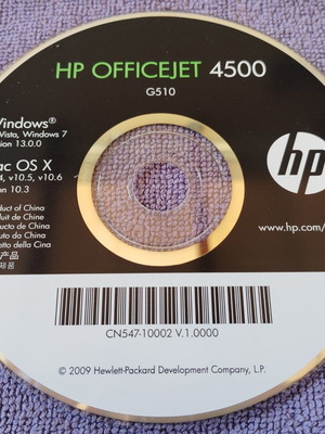 HP OfficeJet 4500 drivers & utilities CD-ROM like new