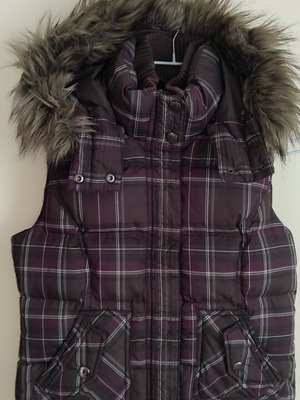 Esprit sleeveless vest like new, goose down, purple and gray, size S