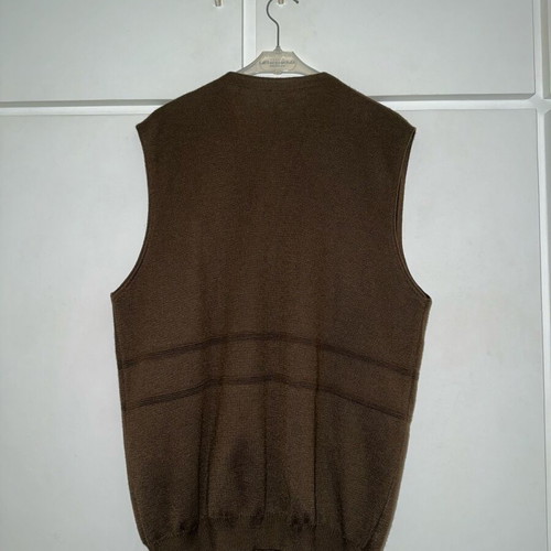 Vintage Men's V-Neck Knitted Vest Brown XXL like new