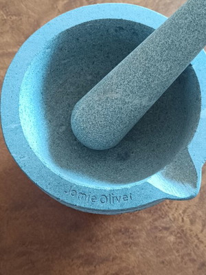 Jamie Oliver Granite Pestle and Mortar like new, 18 cm diameter
