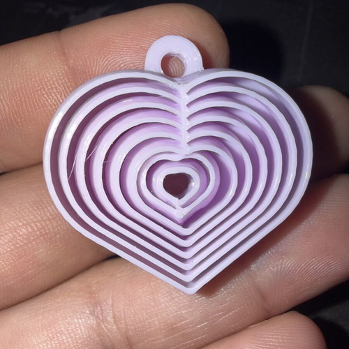 3D print pink heart necklace pendant