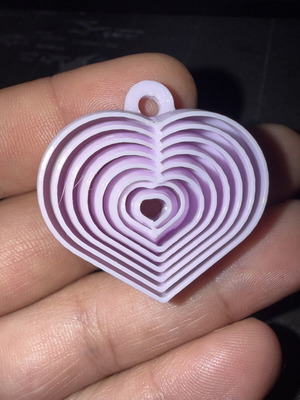 3D print pink heart necklace pendant