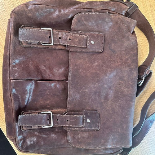 Prada messenger bag, genuine leather, brown