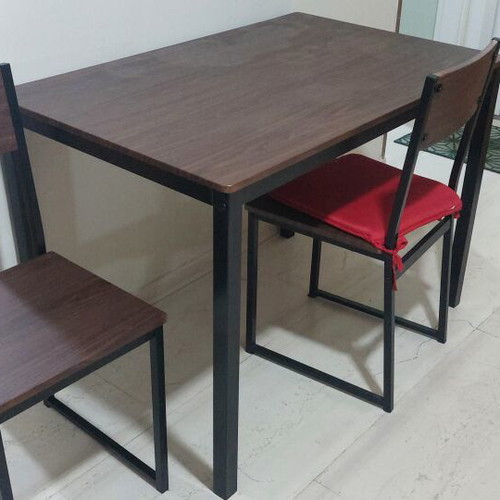 Kitchen dining set with 2 chairs, dark brown